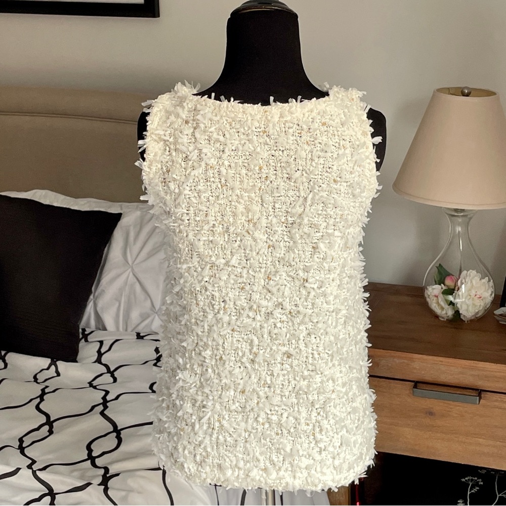NWT Shimmer Textured Tweed Sweater Shell - Picture 7 of 9